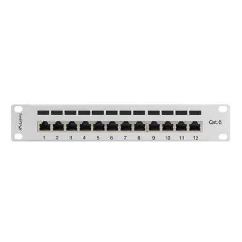 Lanberg Patch panel 12 port 1U 10" CAT.6 árnyékolt, szürke