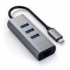 Satechi Aluminium Type-C Hub (3x USB 3.0,Ethernet) - Space Grey