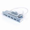 Satechi USB-C Clamp Hub iMac 24inch (2021) / (1x USB-C up to 5 Gbps,3x USB-A 3.0 up to 5 Gbps, inc. Apple S.Drive Micro/SD) - Blue
