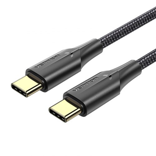 Vention Nylon USB-C -> USB-C 2.0,(3A, fekete), 1m, kábel