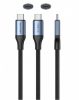 Vention USB-C 4.0/M -> USB-C 4.0/M,  (szövet,5A,alu, szürke), 1m, kábel