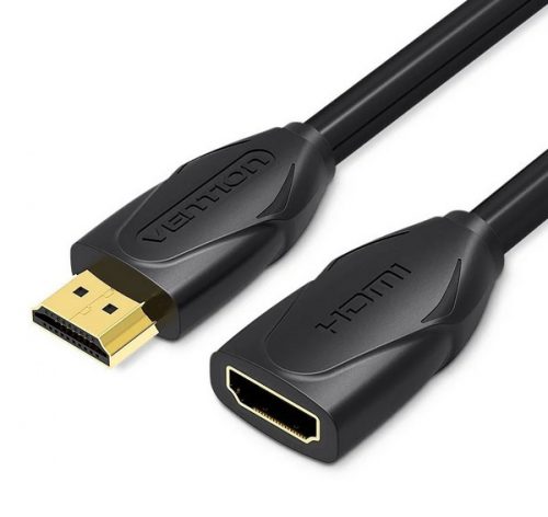 Vention HDMI/M -> HDMI/F (hosszabbító, fekete), 1m, kábel