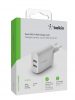 Belkin BOOST CHARGE 24w 12w X2 USB-A, Dual Wall Charger - White