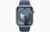 Apple Watch S9 GPS 45mm Silver Alu Case w Storm Blue Sport Band - M/L