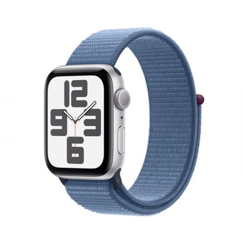 Apple Watch SE2 v2 GPS 44mm Silver Alu Case w Winter Blue Sport Loop