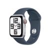 Apple Watch SE2 v2 Cellular 40mm Silver Alu Case w Storm Blue Sport Band - S/M