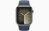 Apple Watch S9 Cellular 41mm Silver Stainless Steel Case w Storm Blue Sport Band - M/L