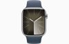 Apple Watch S9 Cellular 45mm Silver Stainless Steel Case w Storm Blue Sport Band - S/M