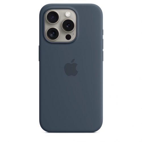 Apple iPhone 15 Pro Silicone Case w MagSafe - Storm Blue