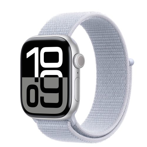 Apple Watch S10 GPS 42mm Silver Alu Case with Blue Cloud Sport Loop