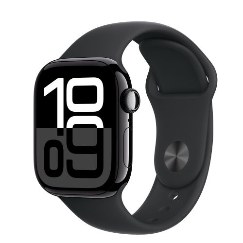 Apple Watch S10 Cellular 42mm Jet Black Alu Case with Black Sport Band - S/M