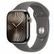 Apple Watch S10 Cellular 46mm Natural Titanium Case with Stone Grey Sport Band - M/L