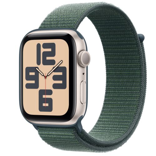 Apple Watch SE2 v3 GPS 44mm Starlight Alu Case with Lake Green Sport Loop