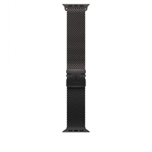 Apple Watch 49mm Milanese Loop:  Black Titanium Milanese Loop - Medium