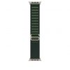 Apple Watch 49mm Loop:  Dark Green Alpine Loop - Small - Natural Titanium Finish