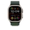 Apple Watch 49mm Loop:  Dark Green Alpine Loop - Small - Natural Titanium Finish