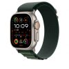 Apple Watch 49mm Loop:  Dark Green Alpine Loop - Small - Natural Titanium Finish