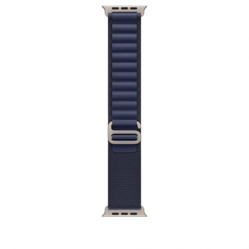 Apple Watch 49mm Loop:  Navy Alpine Loop - Small - Natural Titanium Finish