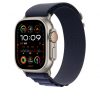 Apple Watch 49mm Loop:  Navy Alpine Loop - Medium - Natural Titanium Finish