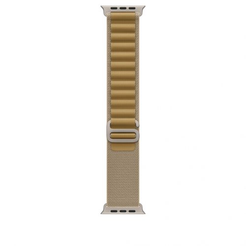 Apple Watch 49mm Loop:  Tan Alpine Loop - Small - Natural Titanium Finish