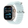 Apple Watch 49mm Band:  Ice Blue Ocean Band - Natural Titanium Finish