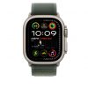 Apple Watch 49mm Loop:  Green Trail Loop - S/M - Natural Titanium Finish