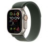 Apple Watch 49mm Loop:  Green Trail Loop - S/M - Natural Titanium Finish