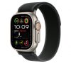 Apple Watch 49mm Loop:  Black Trail Loop - S/M - Natural Titanium Finish