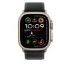 Apple Watch 49mm Loop:  Black Trail Loop - S/M - Natural Titanium Finish